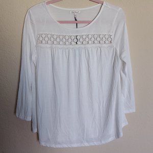 White Long Sleeve Flowy Blouse